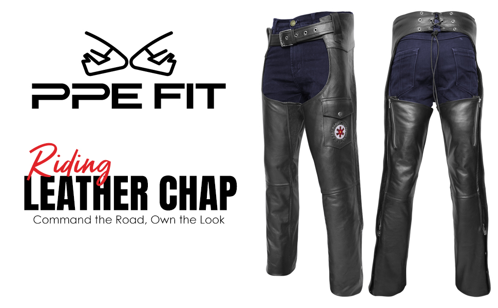 Amazon.com: PPE FIT Motorcycle Leather Chaps for Men and Women
